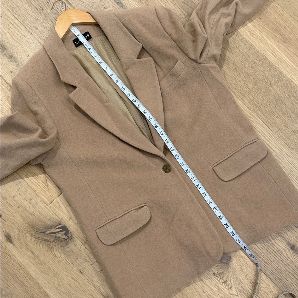 Lindor Tan Wool Cashmere Blazer – Size 16 - Picture 8 of 9